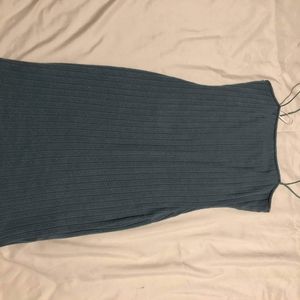 Women's Blue Knit Spaghetti Strap dress
